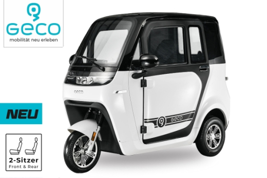 Geco Tiro Elektro Kabinenroller Lastentrike/Bike 25 km/H Legal Fahrrad Lastenbike Straßenzulassung Führerscheinfrei