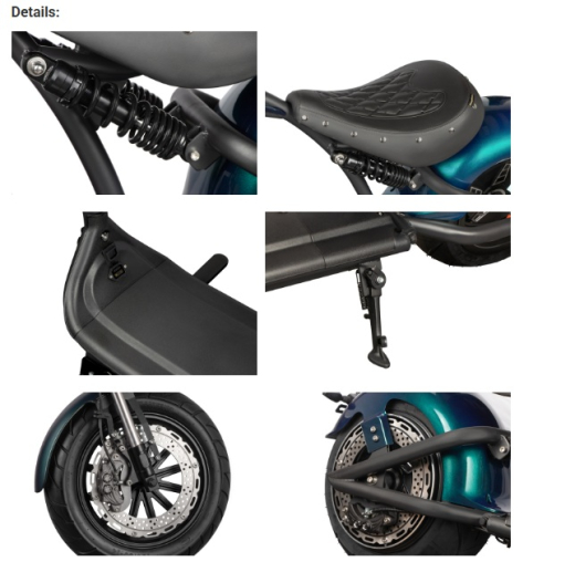 CRUZER VR3 MAXI EEC Scooter 3000W Peak 60V 30Ah Lithium 45 km/h